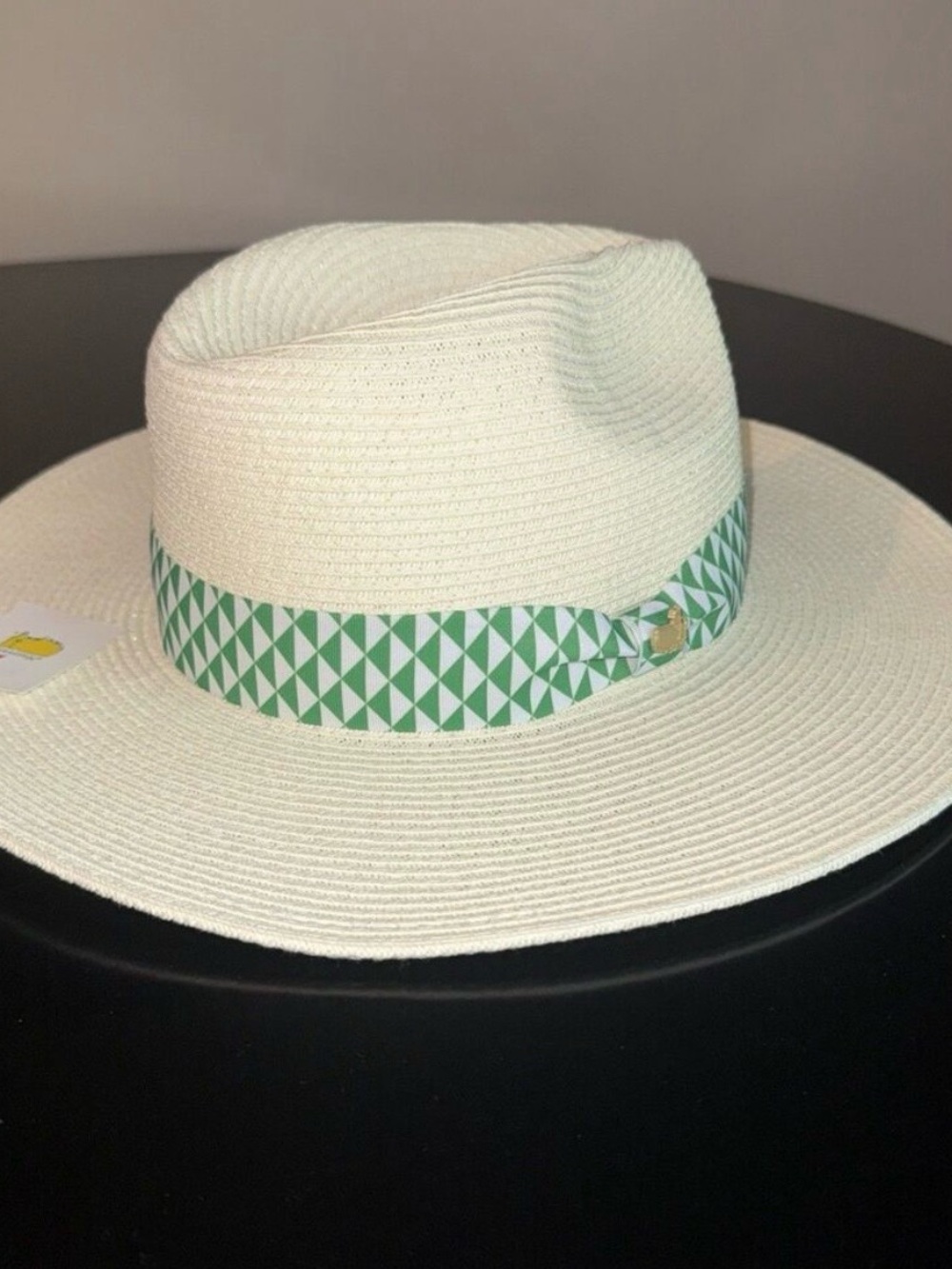 NEW Master 2026 Ladies Dorfman Milano Pacific Natural Straw Hat with green band.